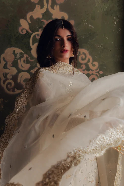 Jahan Ara by Zarposh Unstitched Embroidered Organza 3 Piece Suit ZP26UWJ ROSHANAY - Wedding Collection