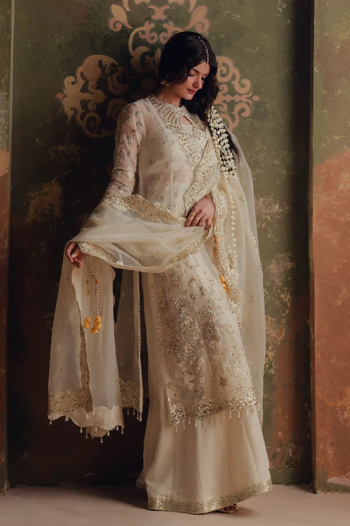 Jahan Ara by Zarposh Unstitched Embroidered Organza 3 Piece Suit ZP26UWJ ROSHANAY - Wedding Collection