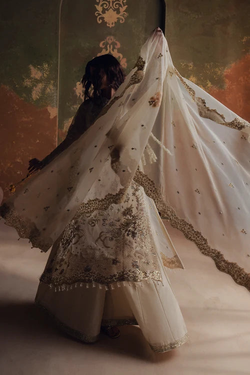 Jahan Ara by Zarposh Unstitched Embroidered Organza 3 Piece Suit ZP26UWJ ROSHANAY - Wedding Collection