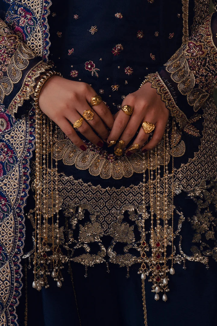 Jahan Ara by Zarposh Unstitched Embroidered Organza 3 Piece Suit ZP26UWJ FEROZAH - Wedding Collection