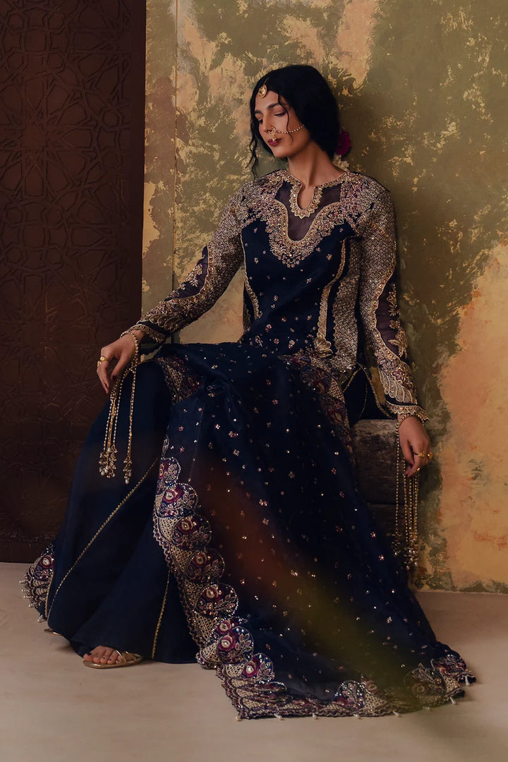 Jahan Ara by Zarposh Unstitched Embroidered Organza 3 Piece Suit ZP26UWJ FEROZAH - Wedding Collection