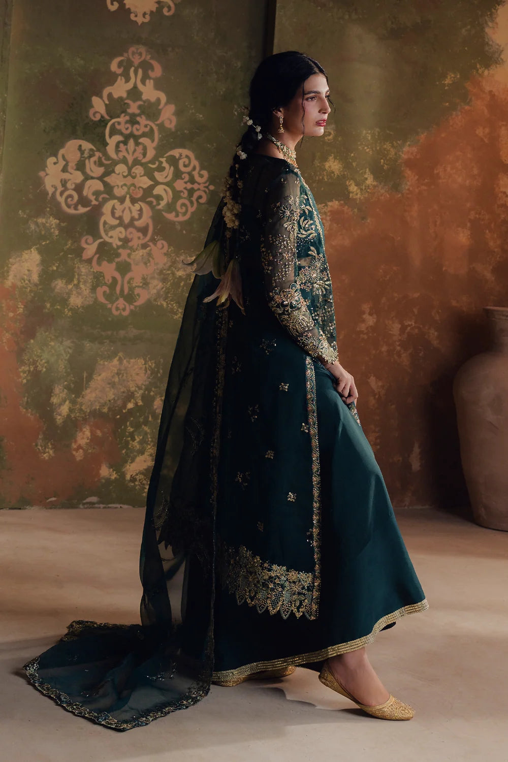 Jahan Ara by Zarposh Unstitched Embroidered Organza 3 Piece Suit ZP26UWJ Guleen - Wedding Collection