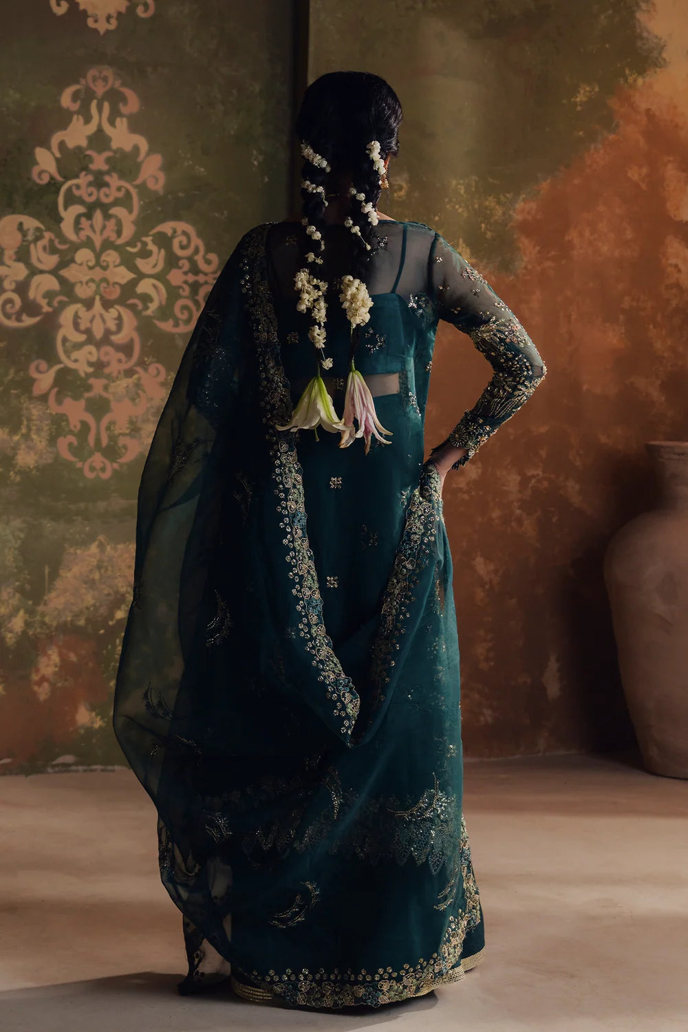 Jahan Ara by Zarposh Unstitched Embroidered Organza 3 Piece Suit ZP26UWJ Guleen - Wedding Collection
