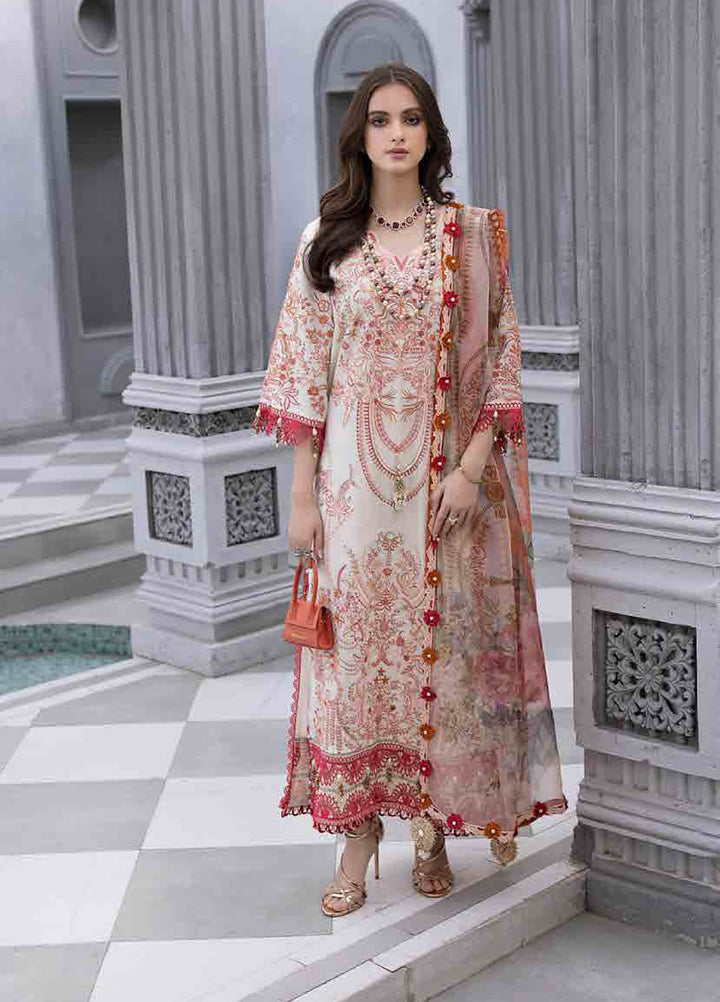 Husn E Adaa by Maham Sultan Unstitched Embroidered Lawn 3 Piece Suit MS26UHA Saloni - Lawn Collection