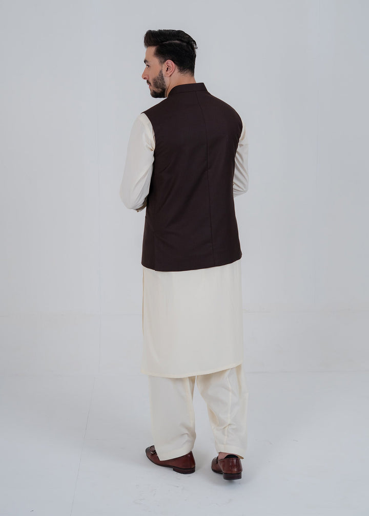 Rangrez by Buraq Mens Waistcoat RTW Solids Suiting 1 Piece BRQ 187 Casual Collection