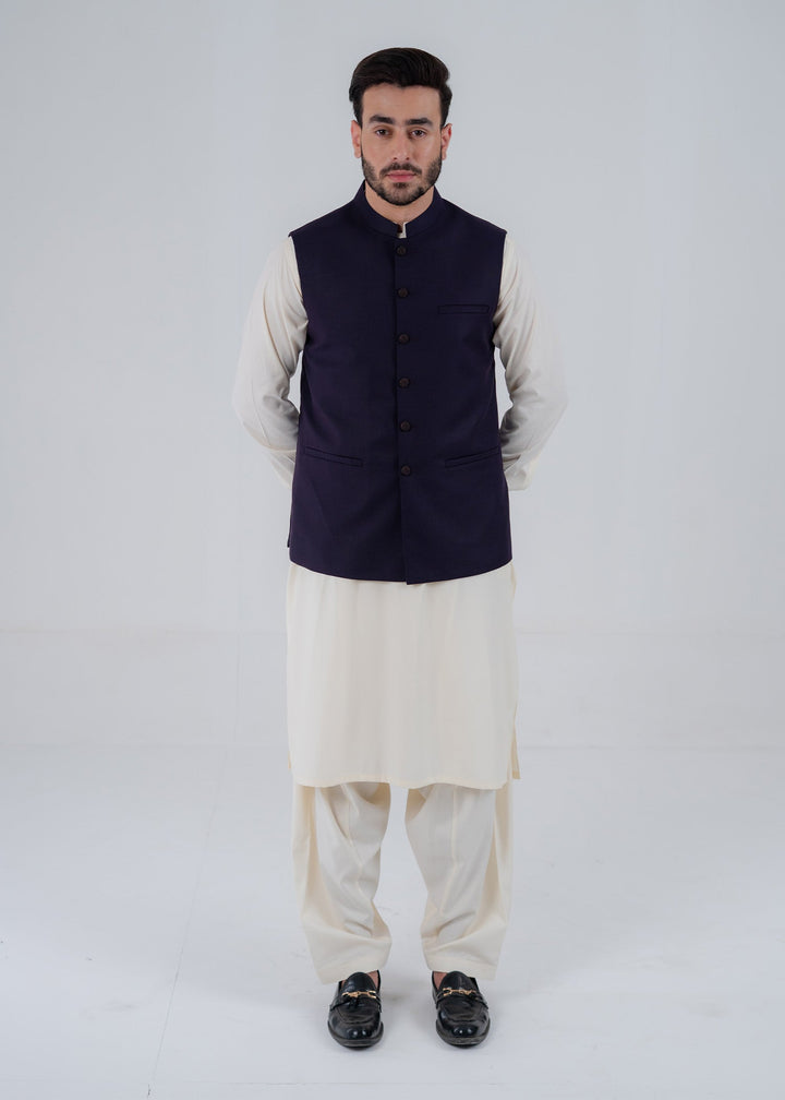 Rangrez by Buraq Mens Waistcoat RTW Solids Suiting 1 Piece BRQ 190 Casual Collection
