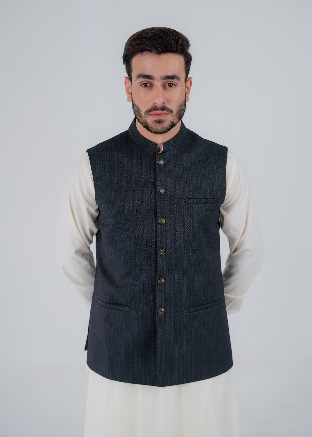 Rangrez by Buraq Mens Waistcoat RTW Solids Suiting 1 Piece BRQ 191 Casual Collection