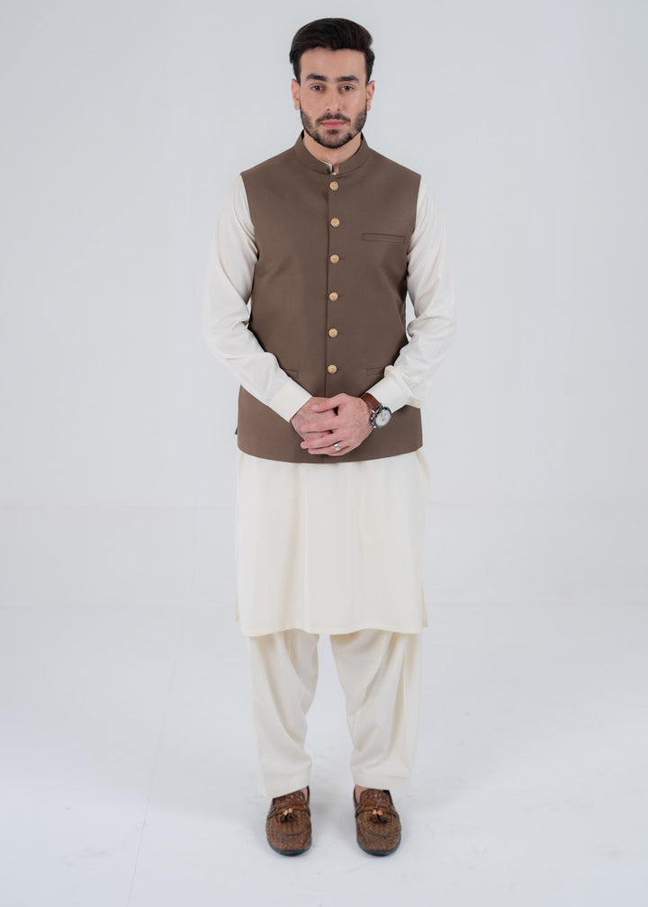 Rangrez by Buraq Mens Waistcoat RTW Solids Suiting 1 Piece BRQ 193 Casual Collection