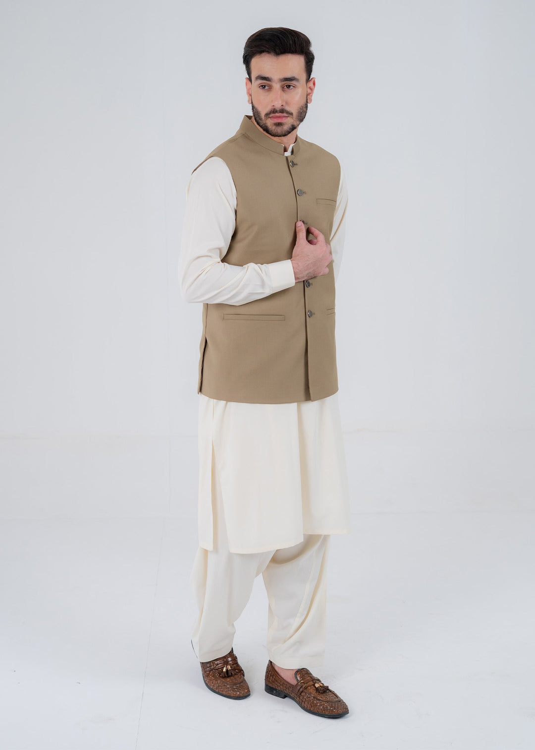 Rangrez by Buraq Mens Waistcoat RTW Solids Suiting 1 Piece BRQ 194 Casual Collection