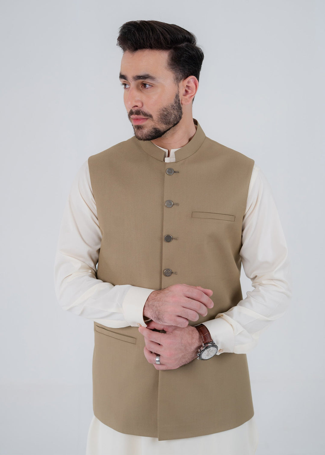 Rangrez by Buraq Mens Waistcoat RTW Solids Suiting 1 Piece BRQ 194 Casual Collection