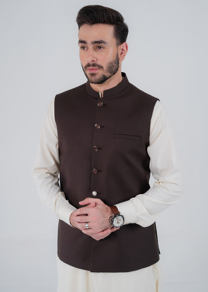 Rangrez by Buraq Mens Waistcoat RTW Solids Suiting 1 Piece BRQ 195 Casual Collection