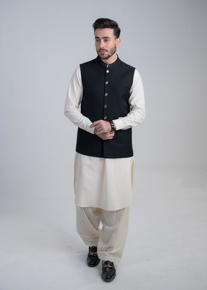 Rangrez by Buraq Mens Waistcoat RTW Solids Suiting 1 Piece BRQ 197 Casual Collection