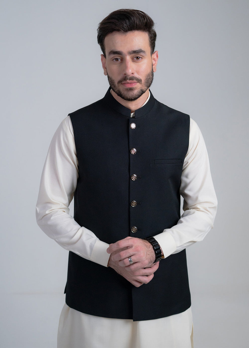 Rangrez by Buraq Mens Waistcoat RTW Solids Suiting 1 Piece BRQ 197 Casual Collection