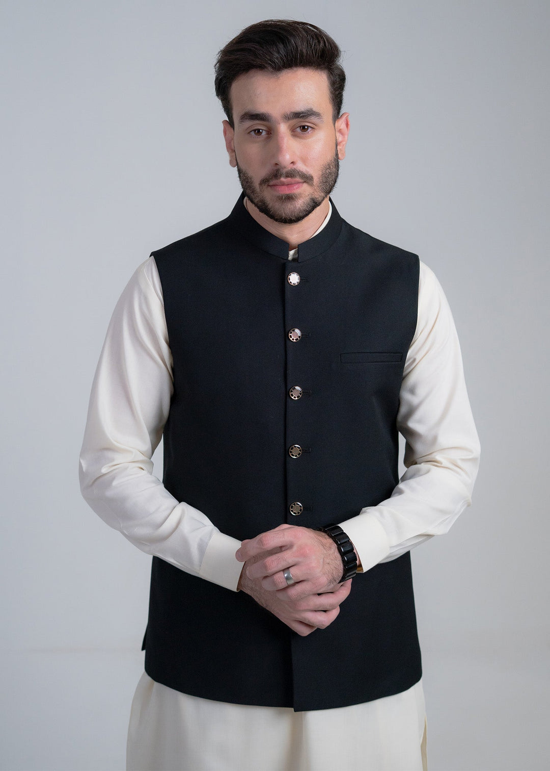 Rangrez by Buraq Mens Waistcoat RTW Solids Suiting 1 Piece BRQ 197 Casual Collection
