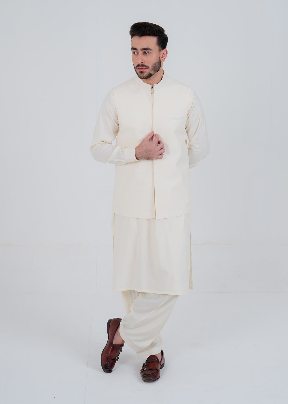 Abro by Buraq Mens RTW Solids Wash N Wear 3 Piece Suit Husn Casual Collection
