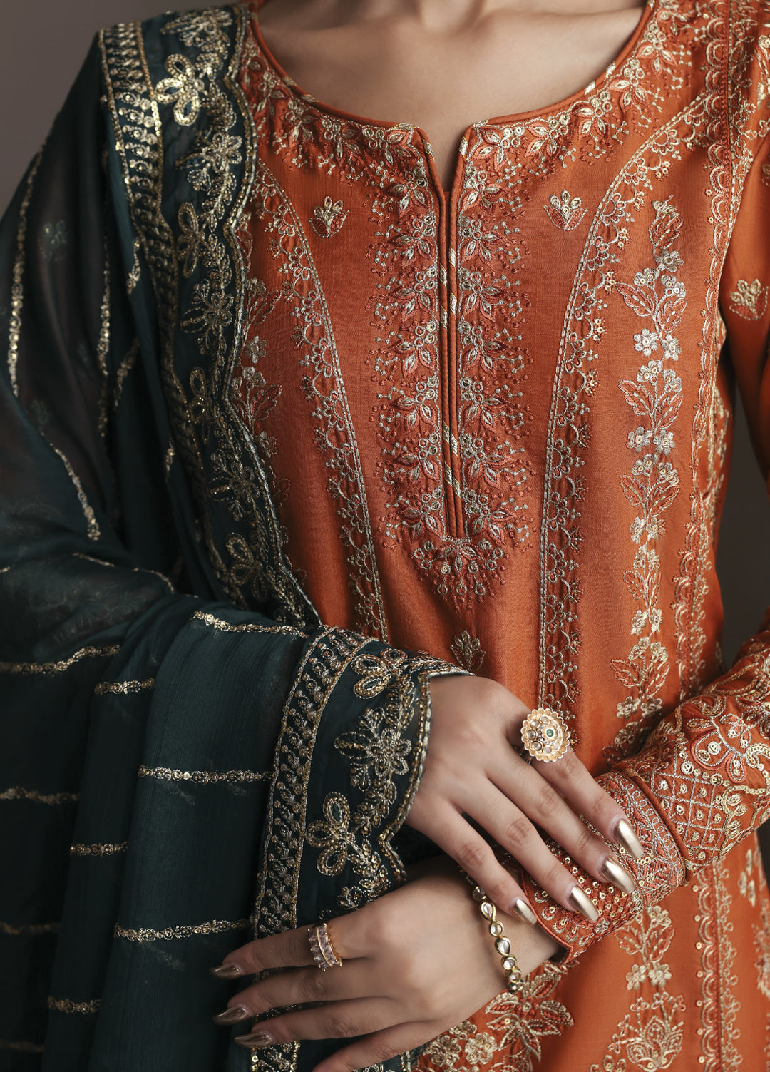 Serica by Gulaal Unstitched Raw Silk Embroidered Suits 3 Piece GL25URC D-SD13 Clora - Winter Collection