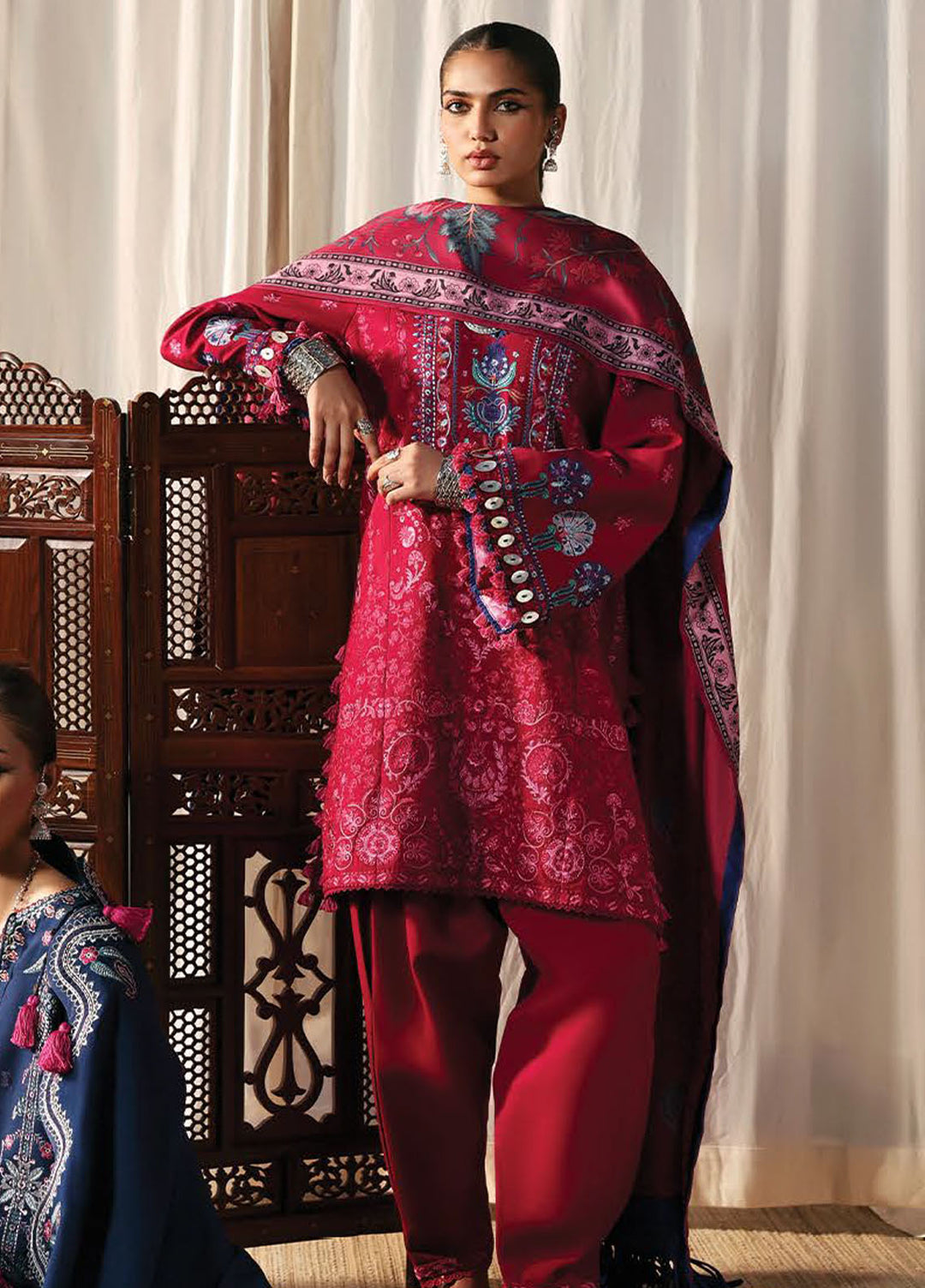 Siraa By Sadaf Fawad Khan Embroidered Khaddar Suits Unstitched 3 Piece SDF25SW SFK-D6 PARISSA - Winter Collection