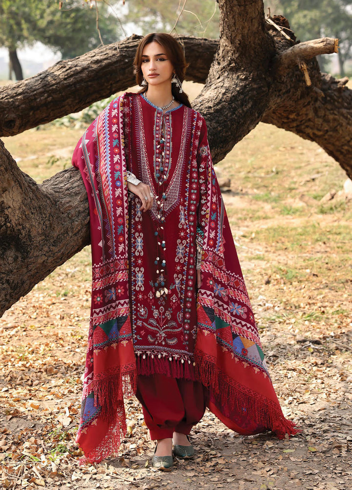 Siraa By Sadaf Fawad Khan Embroidered Khaddar Suits Unstitched 3 Piece SDF25SW SFK-D7 MEHRUNISA - Winter Collection