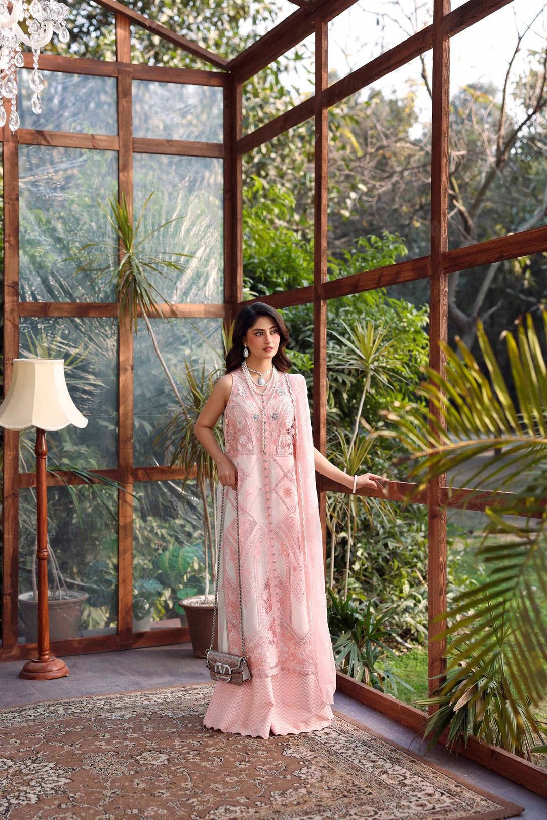 Sable Vogue Luxury Formals Unstitched Embroidered Swiss Voile 4 Piece Suit SL-02-26-V1 - Festive Collecion