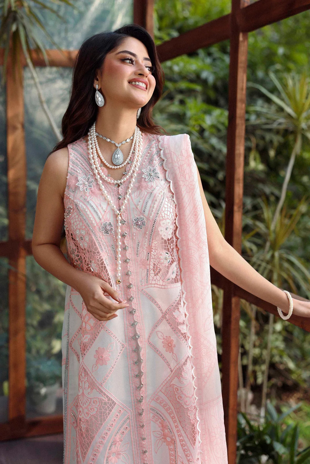 Sable Vogue Luxury Formals Unstitched Embroidered Swiss Voile 4 Piece Suit SL-02-26-V1 - Festive Collecion