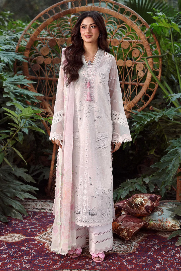 Sable Vogue Luxury Formals Unstitched Embroidered Swiss Voile 4 Piece Suit SL-03-26-V1 - Festive Collecion