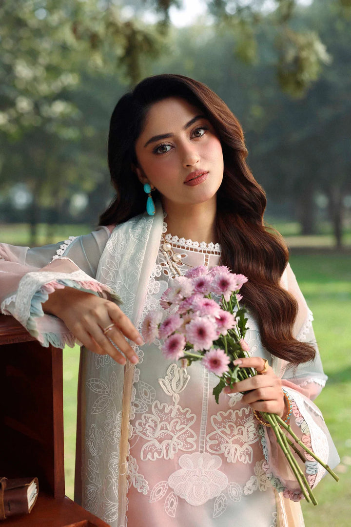 Sable Vogue Luxury Formals Unstitched Embroidered Swiss Voile 4 Piece Suit SL-04-26-V1 - Festive Collecion