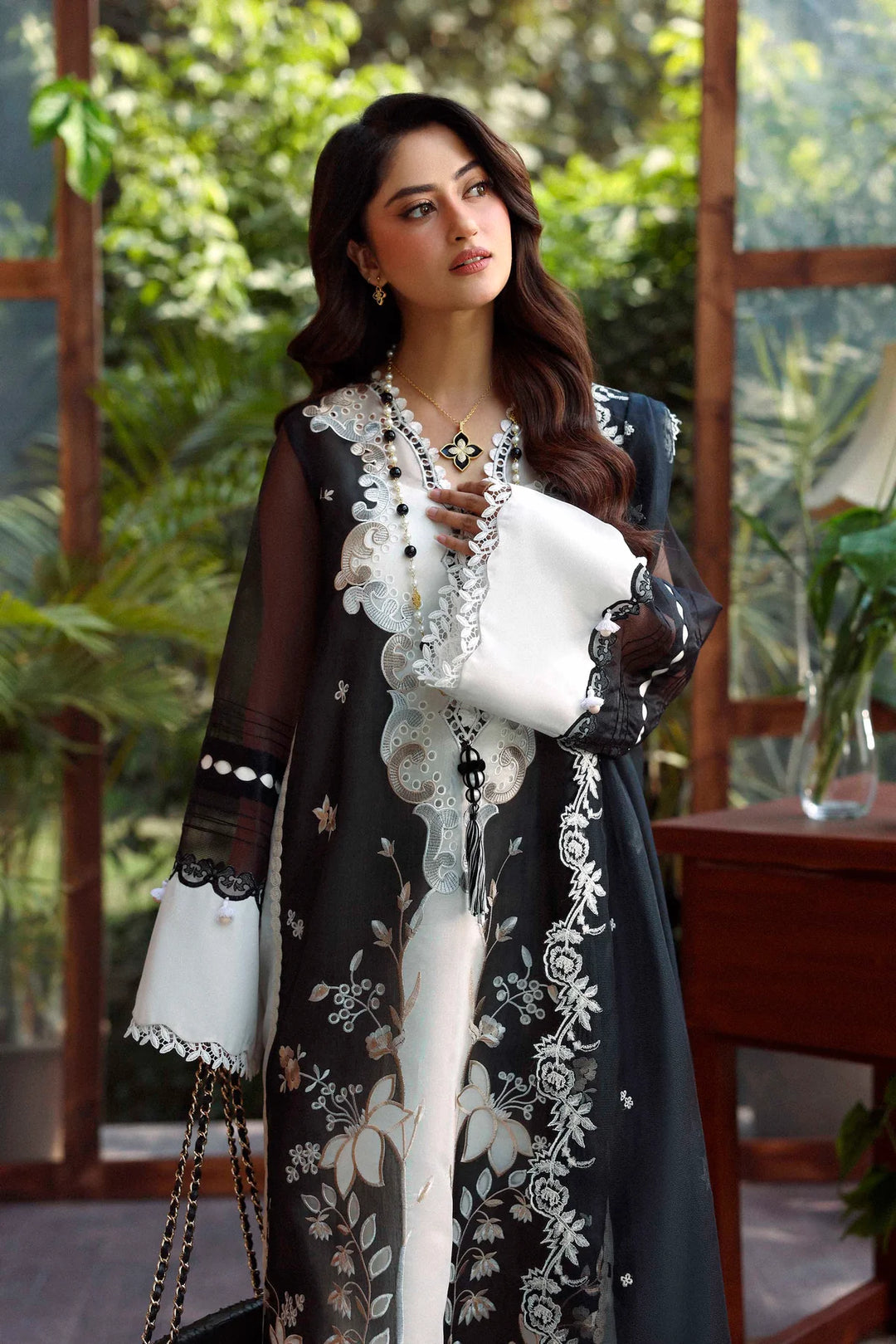 Sable Vogue Luxury Formals Unstitched Embroidered Swiss Voile 4 Piece Suit SL-05-26-V1 - Festive Collecion