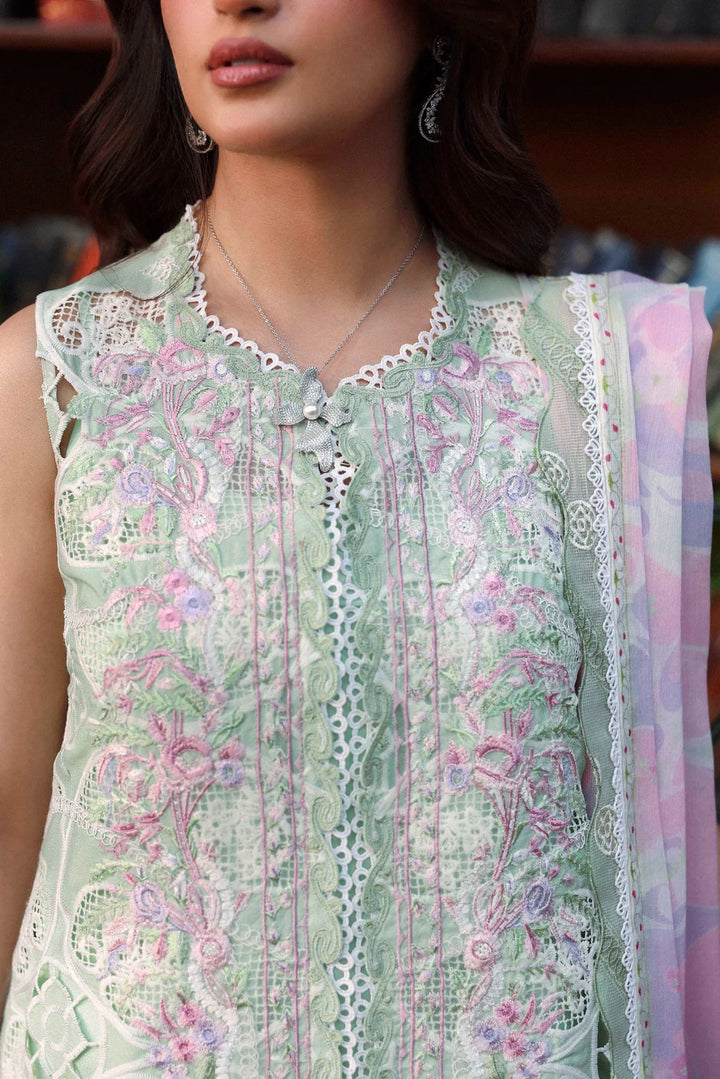 Sable Vogue Luxury Formals Unstitched Embroidered Swiss Voile 4 Piece Suit SL-06-26-V1 - Festive Collecion