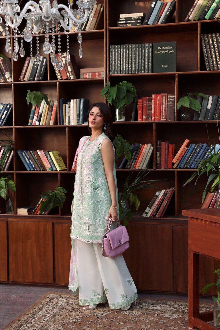 Sable Vogue Luxury Formals Unstitched Embroidered Swiss Voile 4 Piece Suit SL-06-26-V1 - Festive Collecion