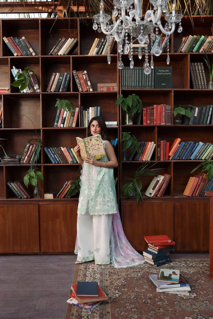 Sable Vogue Luxury Formals Unstitched Embroidered Swiss Voile 4 Piece Suit SL-06-26-V1 - Festive Collecion