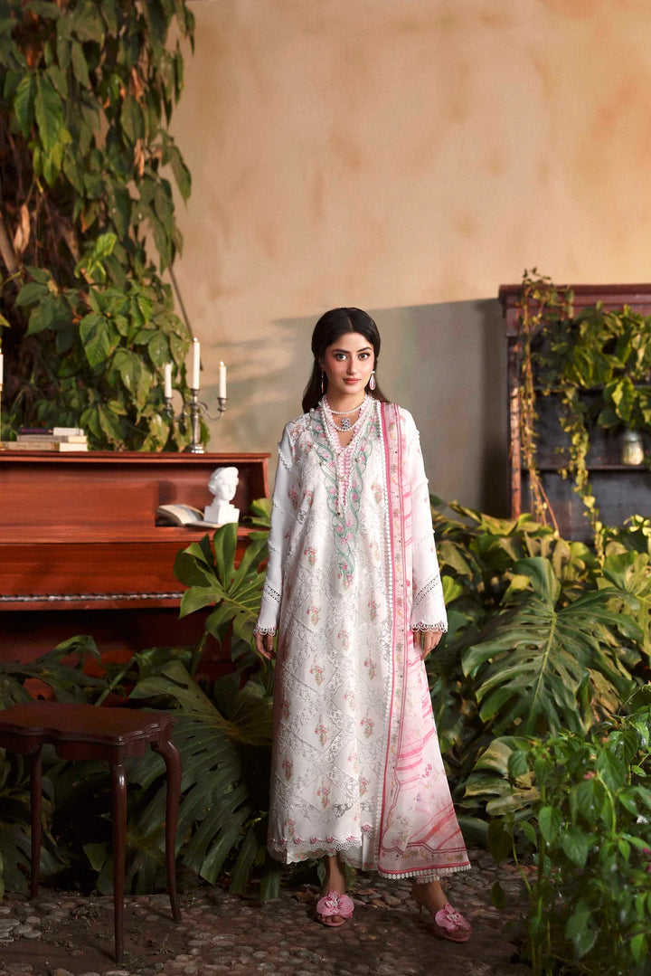 Sable Vogue Luxury Formals Unstitched Embroidered Swiss Voile 4 Piece Suit SL-07-26-V1 - Festive Collecion