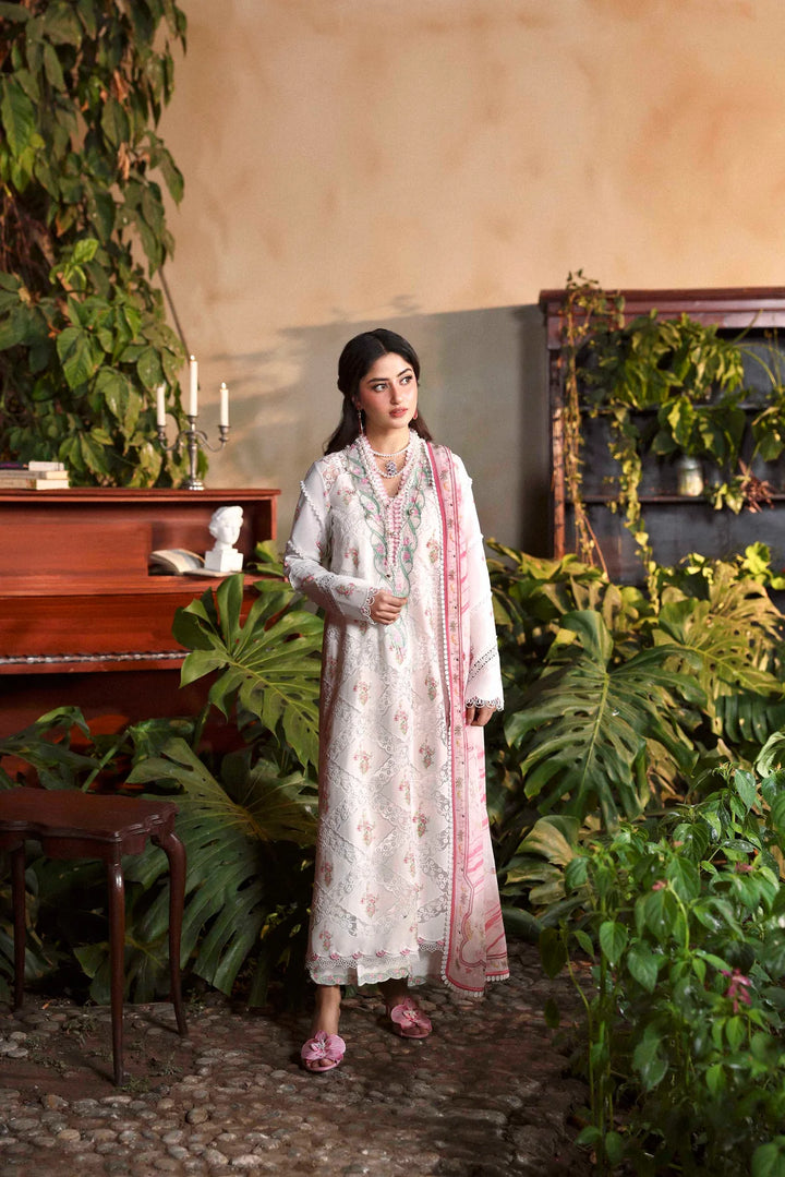 Sable Vogue Luxury Formals Unstitched Embroidered Swiss Voile 4 Piece Suit SL-07-26-V1 - Festive Collecion