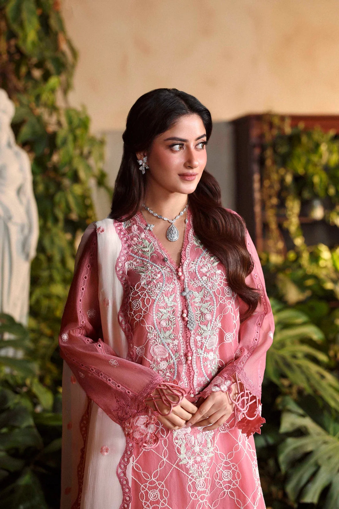 Sable Vogue Luxury Formals Unstitched Embroidered Swiss Voile 4 Piece Suit SL-08-26-V1 - Festive Collecion