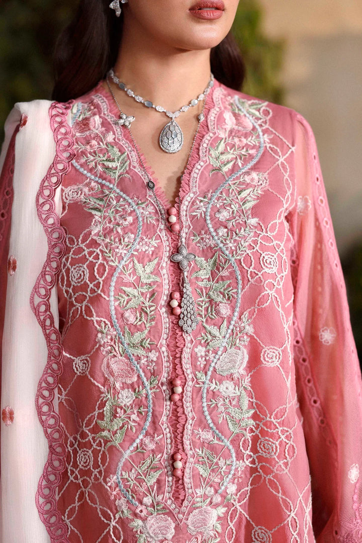 Sable Vogue Luxury Formals Unstitched Embroidered Swiss Voile 4 Piece Suit SL-08-26-V1 - Festive Collecion