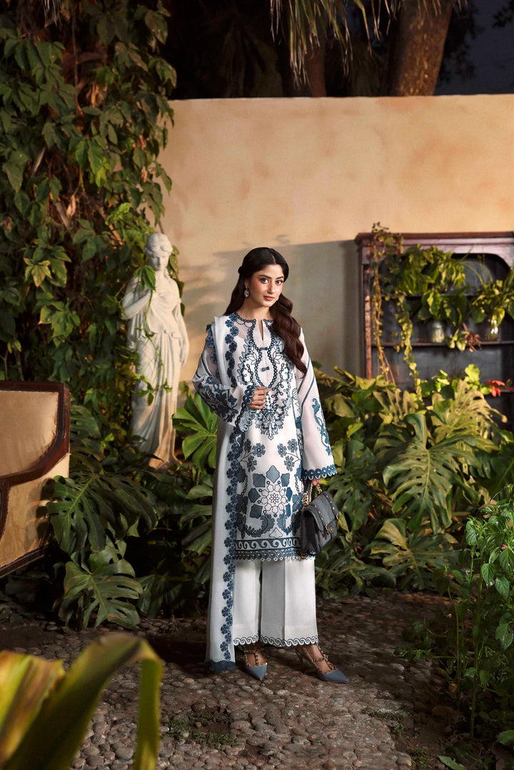 Sable Vogue Luxury Formals Unstitched Embroidered Swiss Voile 4 Piece Suit SL-09-26-V1 - Festive Collecion