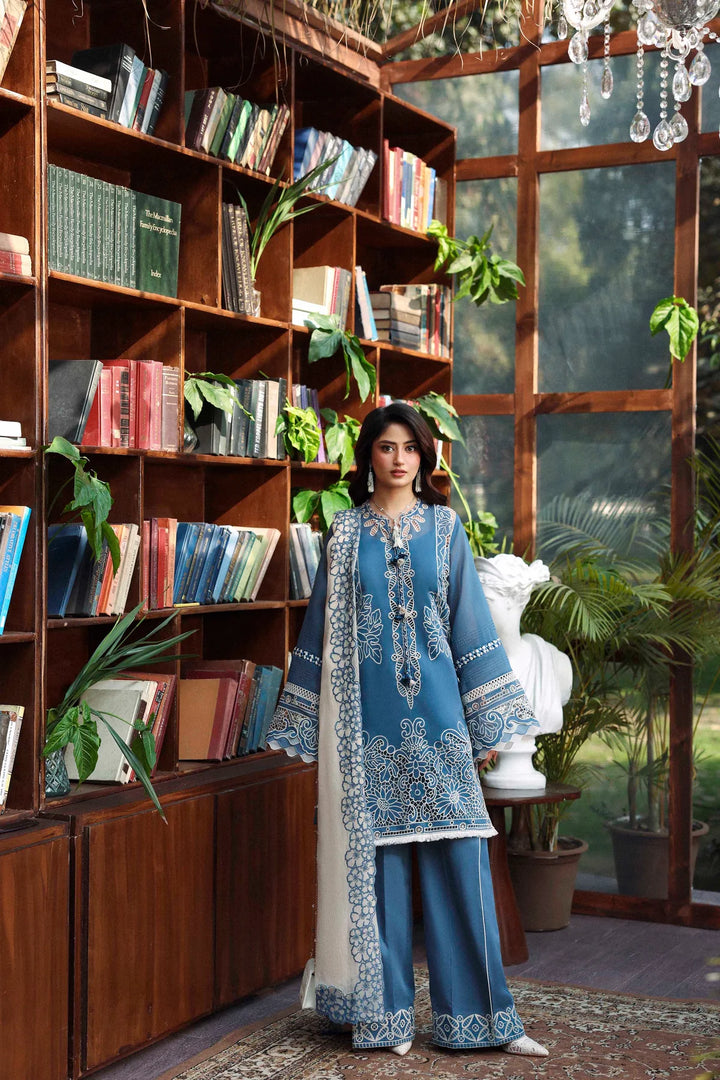 Sable Vogue Luxury Formals Unstitched Embroidered Swiss Voile 4 Piece Suit SL-10-26-V1 - Festive Collecion