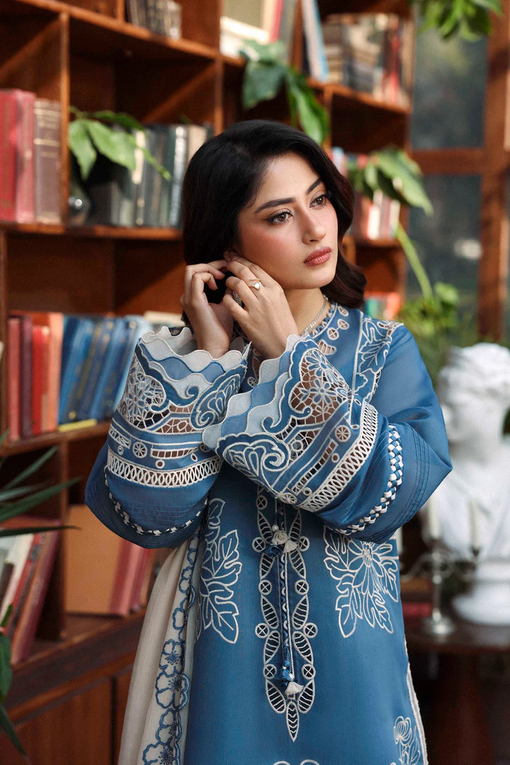 Sable Vogue Luxury Formals Unstitched Embroidered Swiss Voile 4 Piece Suit SL-10-26-V1 - Festive Collecion