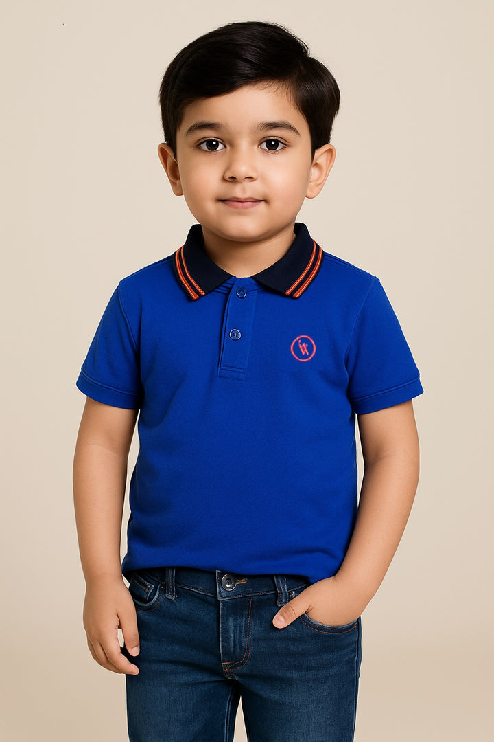 Ixample Pret Embroidered Pique 1 Piece Royal IX Polo