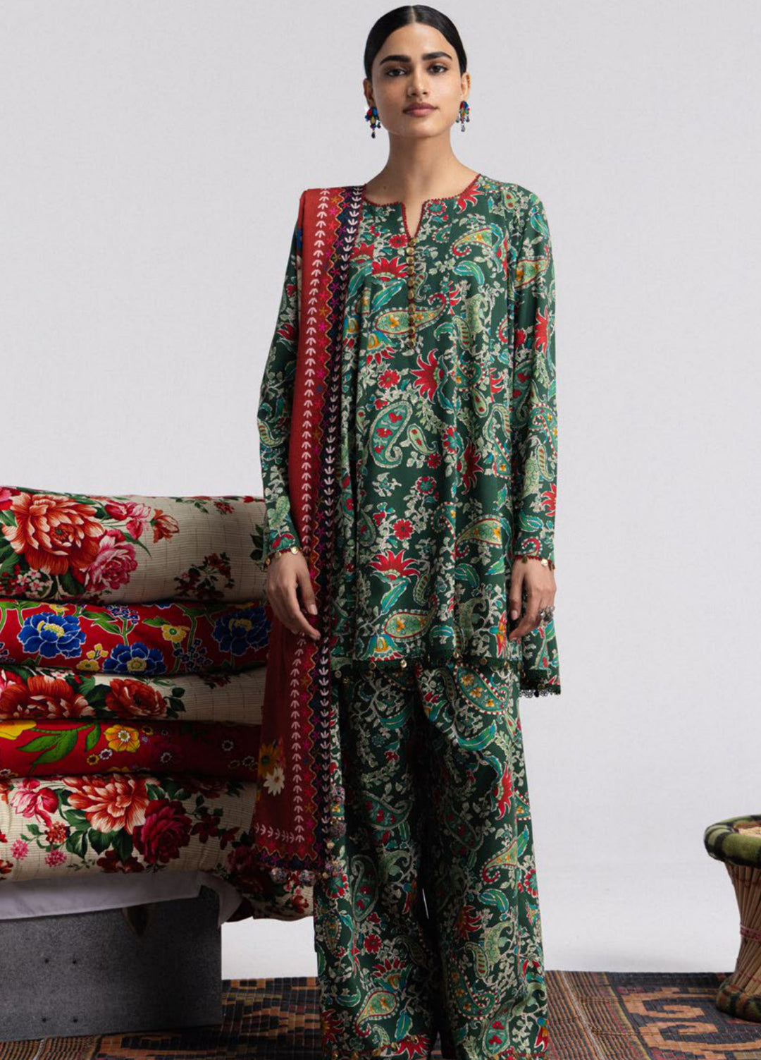 Coco by Zara Shahjahan Unstitched Printed Linen 3 Piece Suit CZ26UPL Sofia 6B - Casual Collection