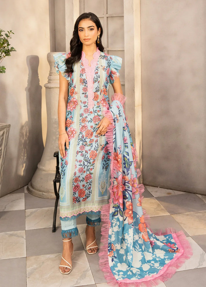 Safaah by Menaal Unstitched Printed Lawn 3 Piece Suit ML26ULS SP-05B - Casual Collection