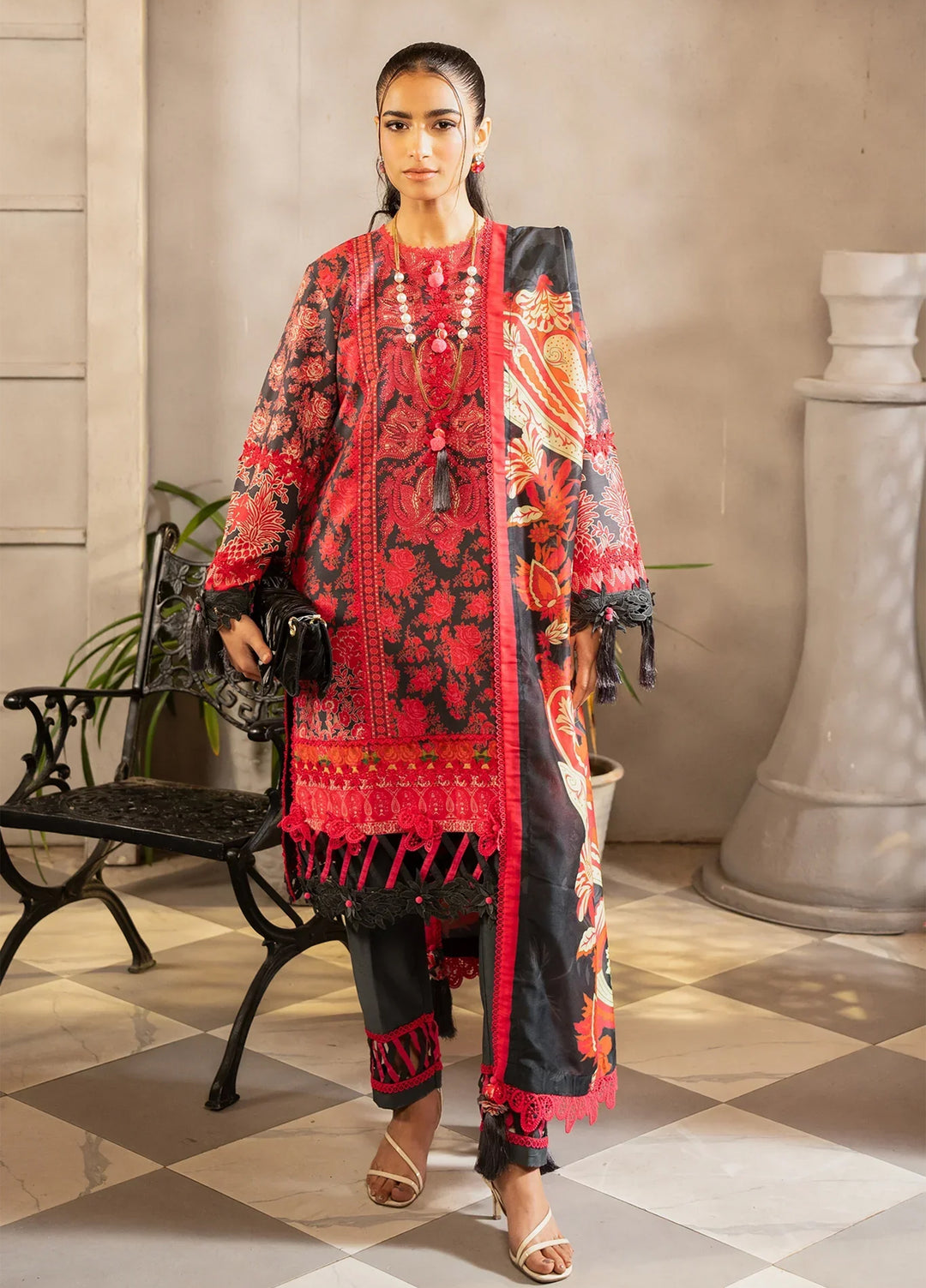 Safaah by Menaal Unstitched Printed Lawn 3 Piece Suit ML26ULS SP-06A - Casual Collection