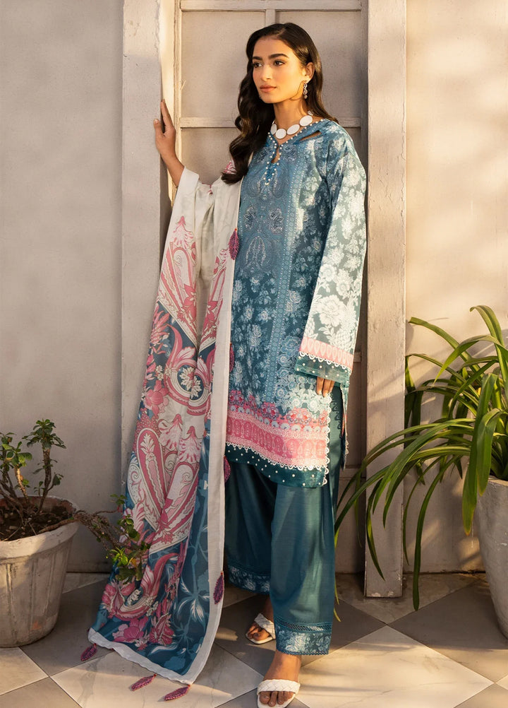 Safaah by Menaal Unstitched Printed Lawn 3 Piece Suit ML26ULS SP-06B - Casual Collection