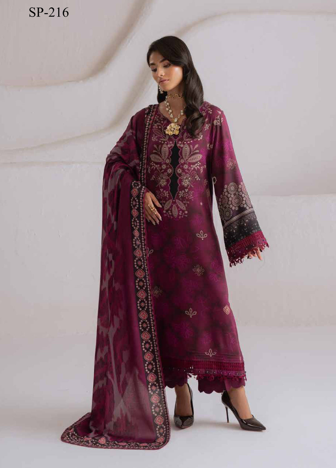 Signature Prints by Nureh Unstitched Printed Viscose 3 Piece Suit NU26UVP SP-216 - Winter Collection