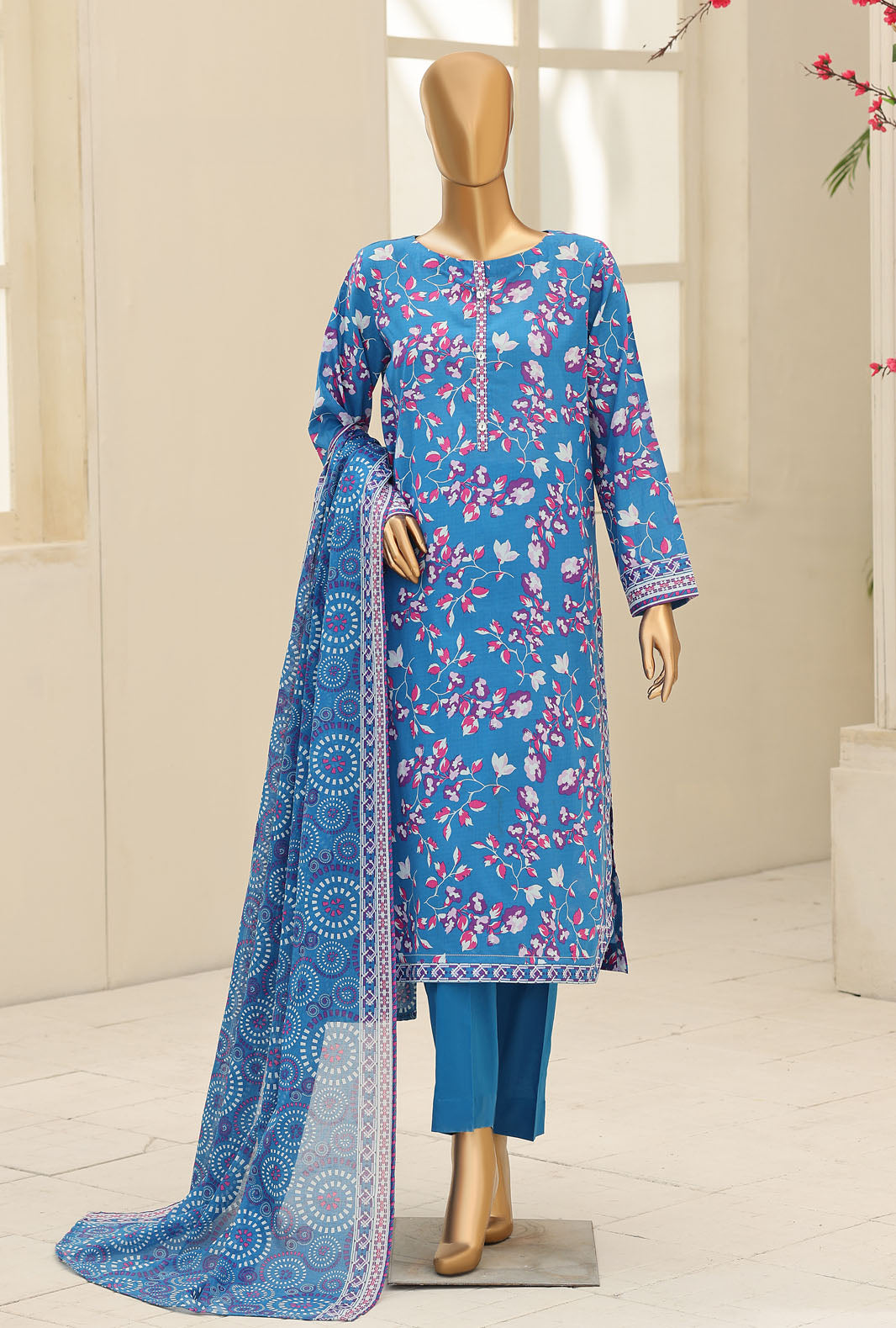 Summer Shades by HZ Textile Unstitched Printed Lawn 3 piece Suit SPC-1321 - Casual Collection