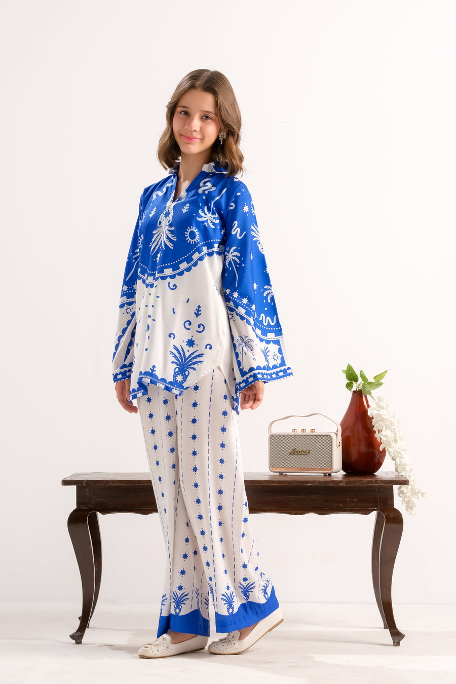 Sprinkles Girls RTW Printed Poly 2 Piece Suit Azure Palm Charm - Casual Collection