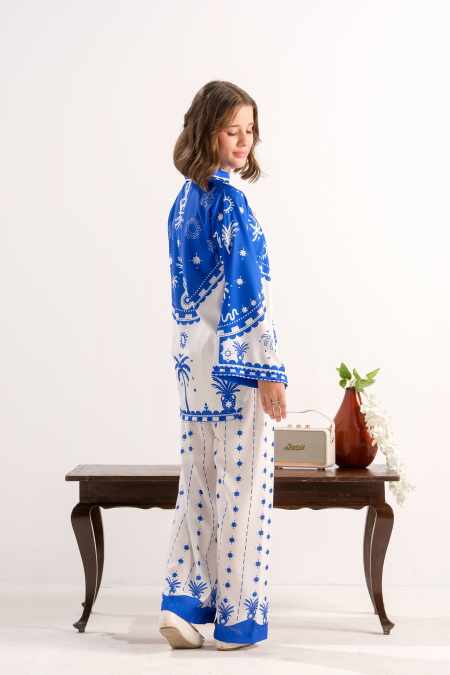 Sprinkles Girls RTW Printed Poly 2 Piece Suit Azure Palm Charm - Casual Collection