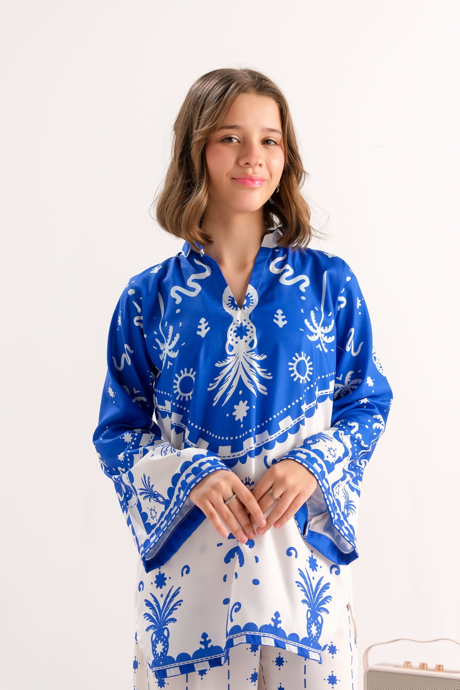 Sprinkles Girls RTW Printed Poly 2 Piece Suit Azure Palm Charm - Casual Collection