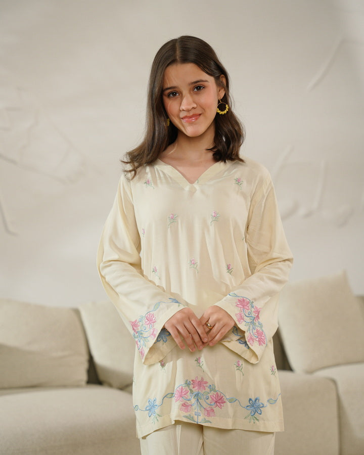 Sprinkles Girls Pret Co-ord Set Embroidered Linen Elinor Cleo SPDR904 - Summer Collection