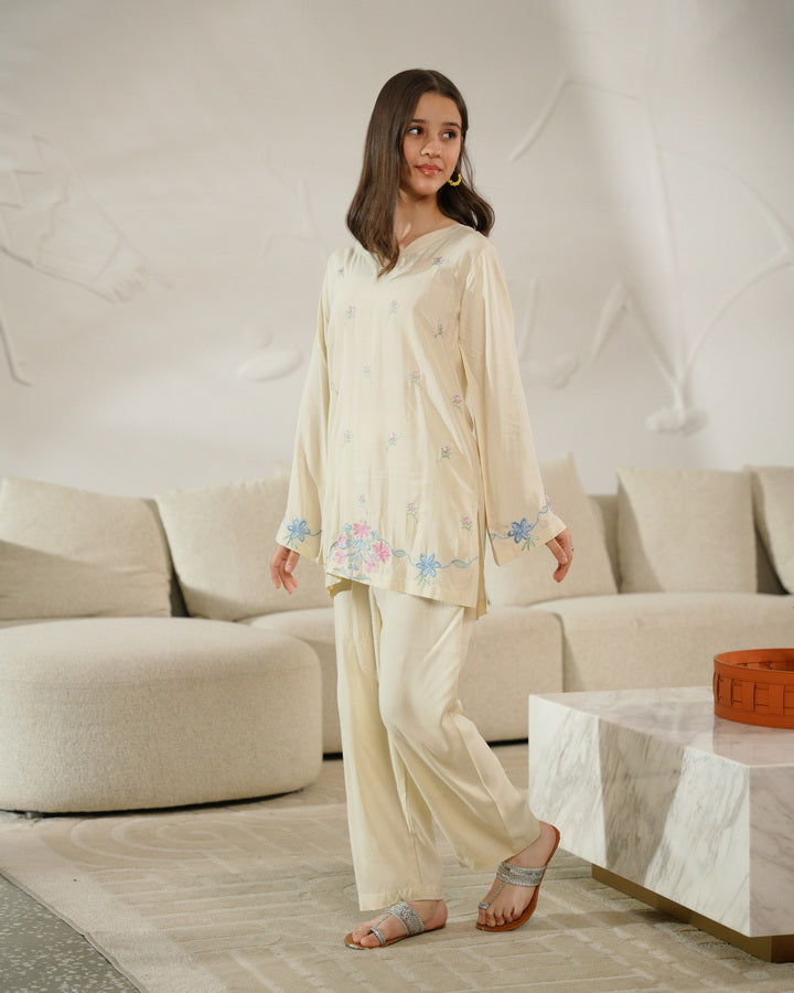 Sprinkles Girls Pret Co-ord Set Embroidered Linen Elinor Cleo SPDR904 - Summer Collection