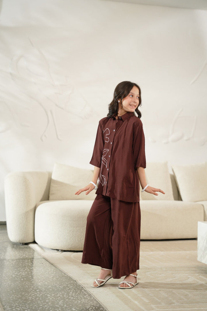 Sprinkles Girls Pret Co-ord Set Embroidered Linen Sketch Bloom SPDR905 - Summer Collection